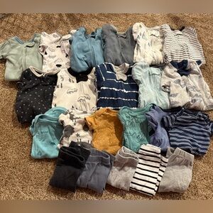 Assorted Bundle of Newborn Baby Footies, Bodysuits, and Pants